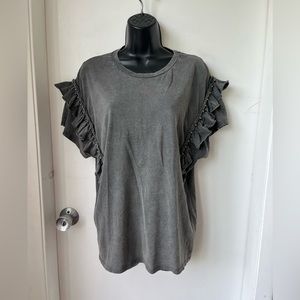 Bershka Ruffle Cotton studded Top size M